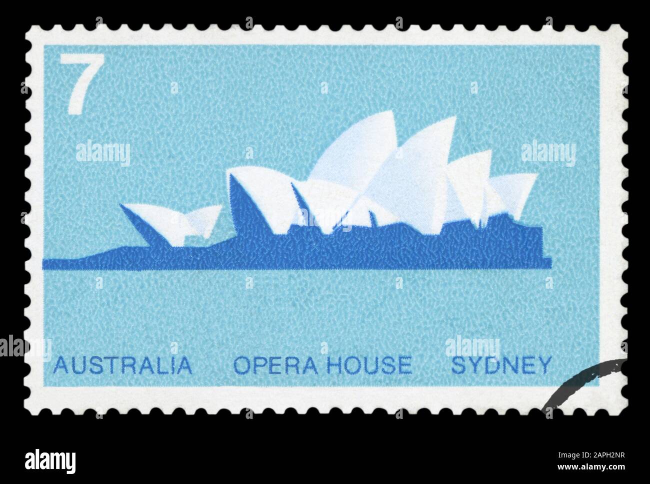 AUSTRALIE - VERS 1973 : timbre-poste utilisé d'Australie, représentant une illustration de l'Opéra de Sydney en Australie, vers 1973. Isolé sur Banque D'Images