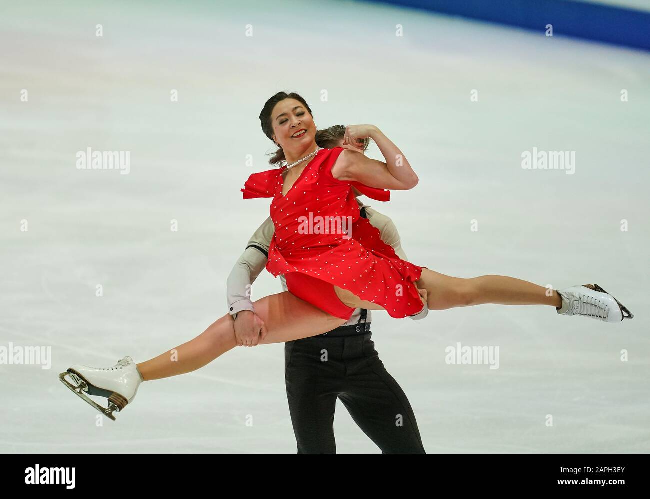 Steiermarkhalle, Graz, Autriche. 23 janvier 2020. Allison Reed et Saulius Ambrulevicius de Lituanie pendant la danse sur glace aux Championnats européens de patinage artistique de l'UIP à Steiermarkhalle, Graz, Autriche. Crédit: Csm/Alay Live News Banque D'Images
