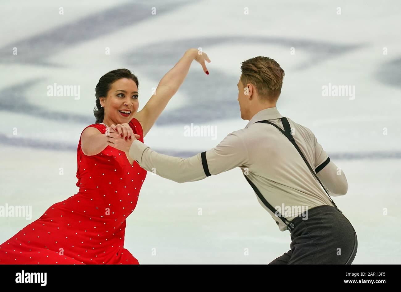 Steiermarkhalle, Graz, Autriche. 23 janvier 2020. Allison Reed et Saulius Ambrulevicius de Lituanie pendant la danse sur glace aux Championnats européens de patinage artistique de l'UIP à Steiermarkhalle, Graz, Autriche. Crédit: Csm/Alay Live News Banque D'Images