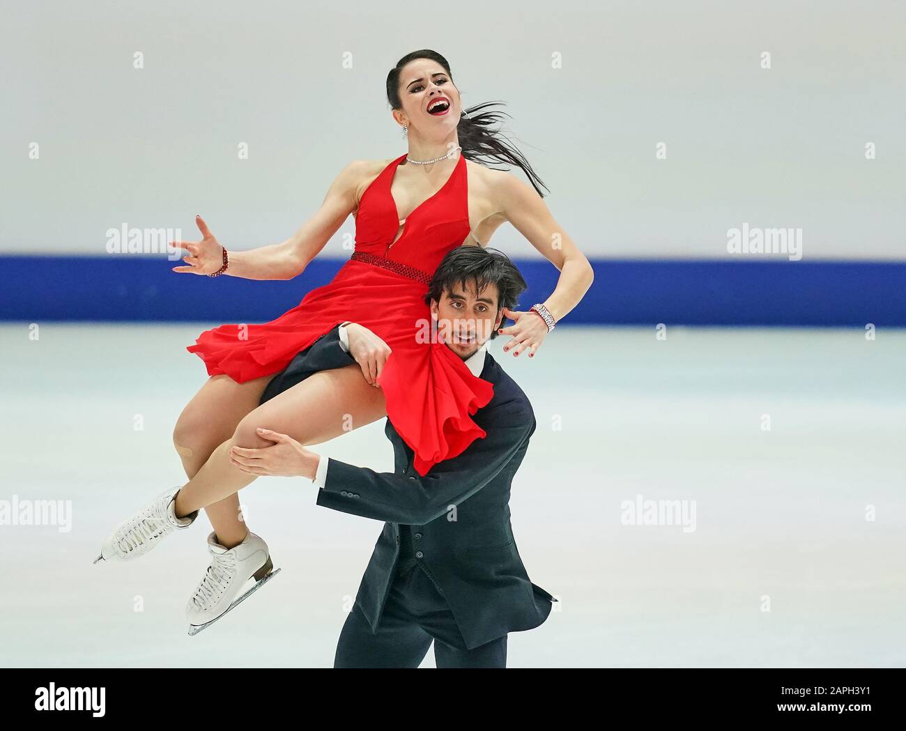 Steiermarkhalle, Graz, Autriche. 23 janvier 2020. Jasmine Tessari et Francesco Fioretti, d'Italie, lors de la danse sur glace aux Championnats européens de patinage artistique de l'UIP à Steiermarkhalle, Graz, Autriche. Crédit: Csm/Alay Live News Banque D'Images