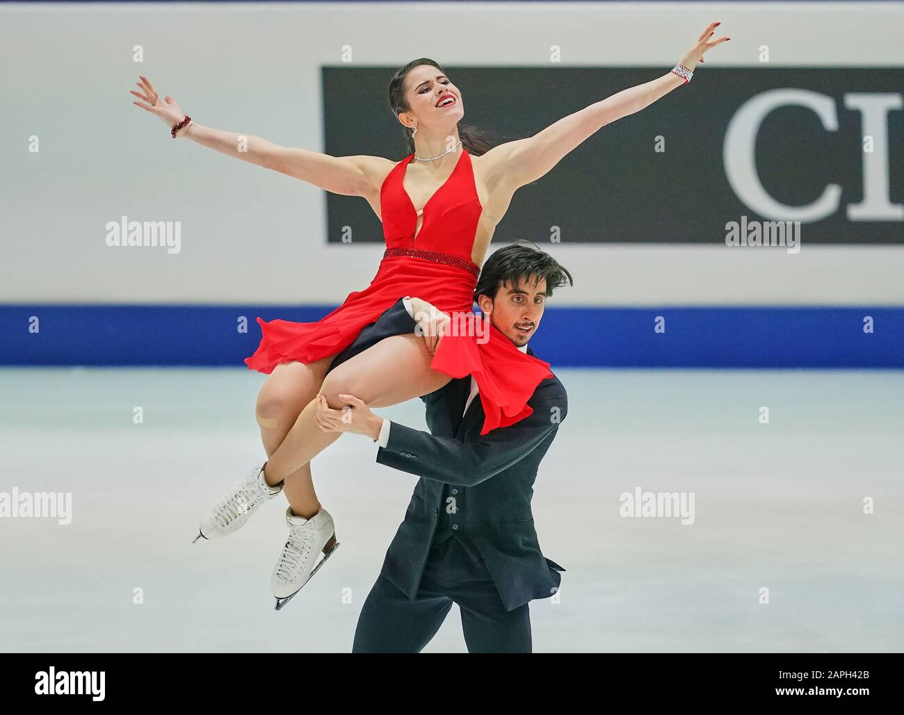 Steiermarkhalle, Graz, Autriche. 23 janvier 2020. Jasmine Tessari et Francesco Fioretti, d'Italie, lors de la danse sur glace aux Championnats européens de patinage artistique de l'UIP à Steiermarkhalle, Graz, Autriche. Crédit: Csm/Alay Live News Banque D'Images