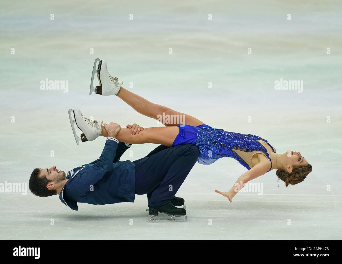 Steiermarkhalle, Graz, Autriche. 23 janvier 2020. Alexandra Nazarova et Maxim Nikitin, d'Ukraine, lors de la danse sur glace aux Championnats européens de patinage artistique de l'UIP à Steiermarkhalle, Graz, Autriche. Crédit: Csm/Alay Live News Banque D'Images