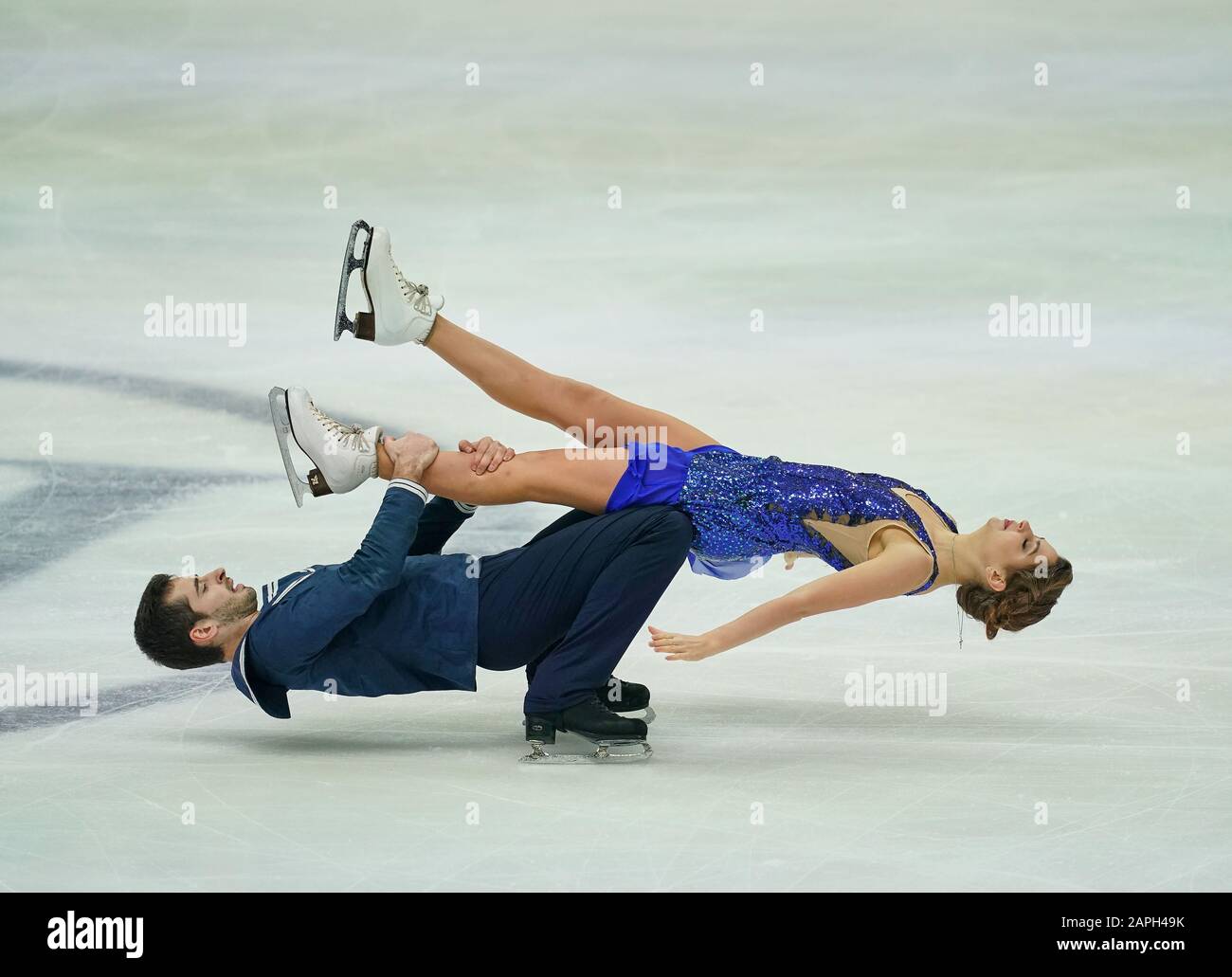 Steiermarkhalle, Graz, Autriche. 23 janvier 2020. Alexandra Nazarova et Maxim Nikitin, d'Ukraine, lors de la danse sur glace aux Championnats européens de patinage artistique de l'UIP à Steiermarkhalle, Graz, Autriche. Crédit: Csm/Alay Live News Banque D'Images