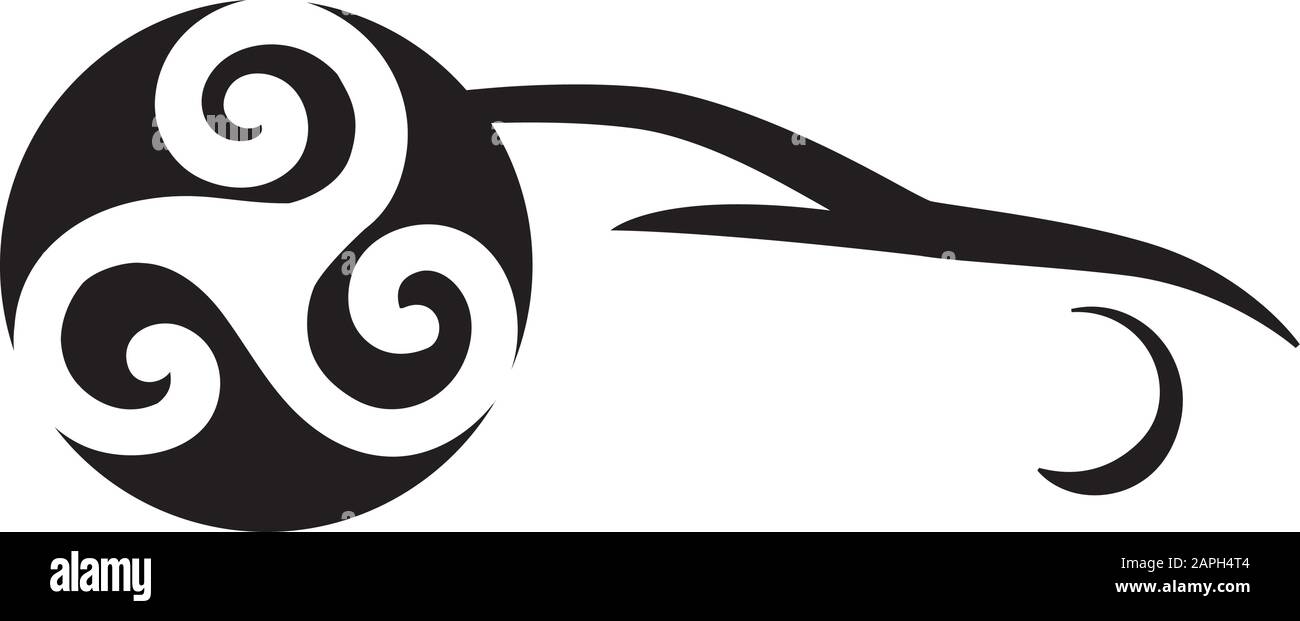 Triple Spiral, ancien symbole celtique dans le cadre d'une voiture abstraite Illustration de Vecteur
