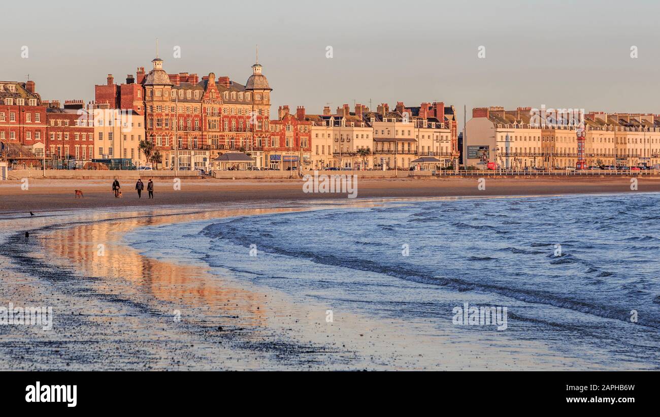 plage primée de weymouth, hiver janvier 2020, gel sur la plage, mer froide, dorset angleterre royaume-uni gb europe Banque D'Images