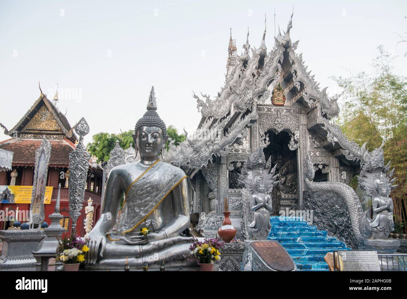 Le Temple d'argent ou Wat Sri Suphan dans la ville de Chiang Mai au nord de la Thaïlande. Thaïlande, Chiang Mai, Novembre 2019 Banque D'Images