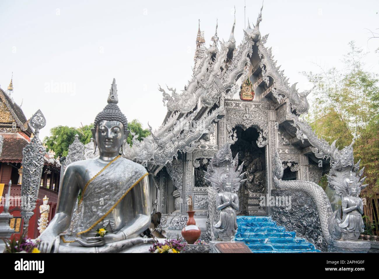 Le Temple d'argent ou Wat Sri Suphan dans la ville de Chiang Mai au nord de la Thaïlande. Thaïlande, Chiang Mai, Novembre 2019 Banque D'Images