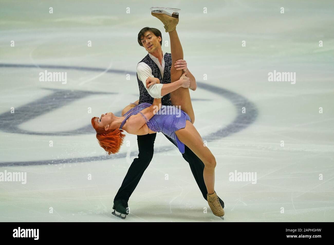 Steiermarkhalle, Graz, Autriche. 23 janvier 2020. Tiffani Zagorski et Jonathan Guerreiro de Russie lors de la danse sur glace aux Championnats européens de patinage artistique de l'UIP à Steiermarkhalle, Graz, Autriche. Crédit: Csm/Alay Live News Banque D'Images