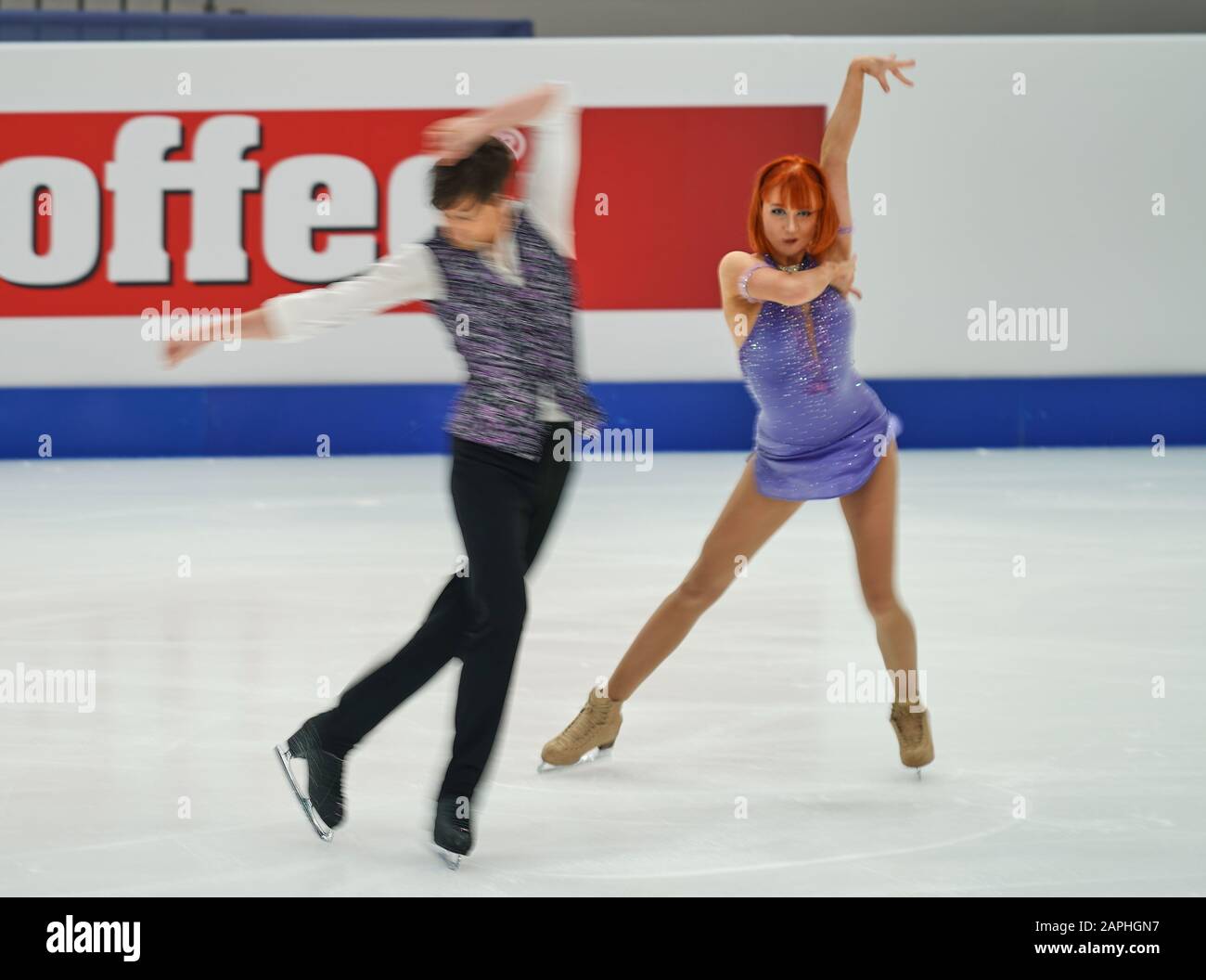 Steiermarkhalle, Graz, Autriche. 23 janvier 2020. Tiffani Zagorski et Jonathan Guerreiro de Russie lors de la danse sur glace aux Championnats européens de patinage artistique de l'UIP à Steiermarkhalle, Graz, Autriche. Crédit: Csm/Alay Live News Banque D'Images