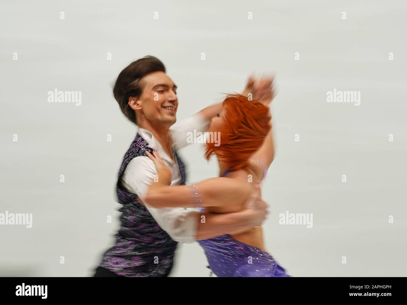 Steiermarkhalle, Graz, Autriche. 23 janvier 2020. Tiffani Zagorski et Jonathan Guerreiro de Russie lors de la danse sur glace aux Championnats européens de patinage artistique de l'UIP à Steiermarkhalle, Graz, Autriche. Crédit: Csm/Alay Live News Banque D'Images