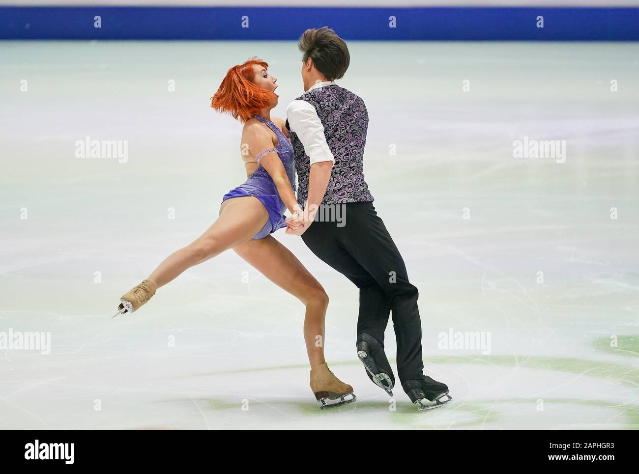 Steiermarkhalle, Graz, Autriche. 23 janvier 2020. Tiffani Zagorski et Jonathan Guerreiro de Russie lors de la danse sur glace aux Championnats européens de patinage artistique de l'UIP à Steiermarkhalle, Graz, Autriche. Crédit: Csm/Alay Live News Banque D'Images