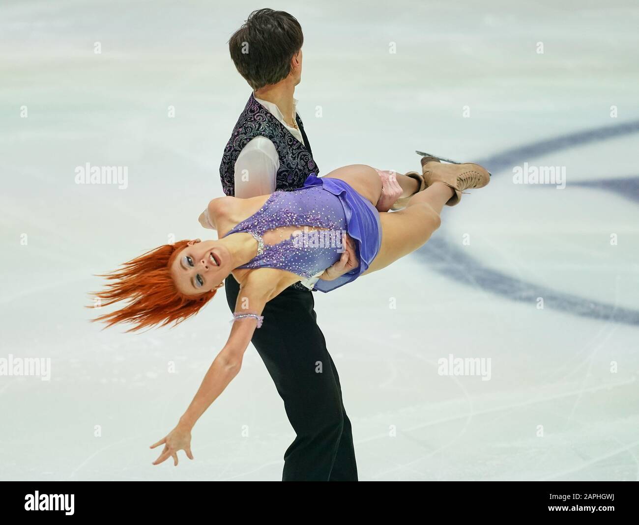 Steiermarkhalle, Graz, Autriche. 23 janvier 2020. Tiffani Zagorski et Jonathan Guerreiro de Russie lors de la danse sur glace aux Championnats européens de patinage artistique de l'UIP à Steiermarkhalle, Graz, Autriche. Crédit: Csm/Alay Live News Banque D'Images