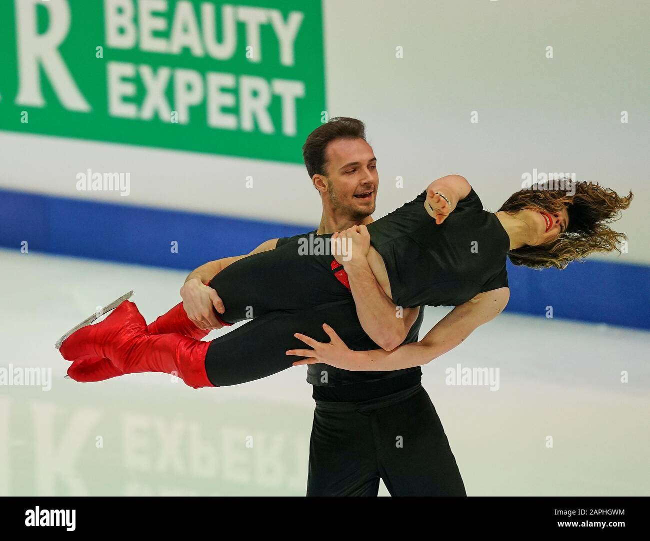 Steiermarkhalle, Graz, Autriche. 23 janvier 2020. Natalia Kaliszek et Maksym Spodyriev de Pologne pendant la danse sur glace aux Championnats européens de patinage artistique de l'UIP à Steiermarkhalle, Graz, Autriche. Crédit: Csm/Alay Live News Banque D'Images