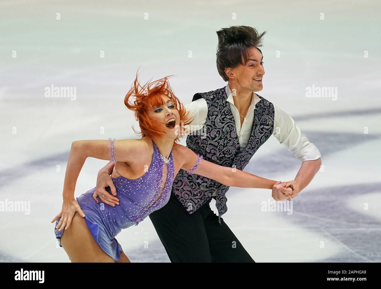 Steiermarkhalle, Graz, Autriche. 23 janvier 2020. Tiffani Zagorski et Jonathan Guerreiro de Russie lors de la danse sur glace aux Championnats européens de patinage artistique de l'UIP à Steiermarkhalle, Graz, Autriche. Crédit: Csm/Alay Live News Banque D'Images