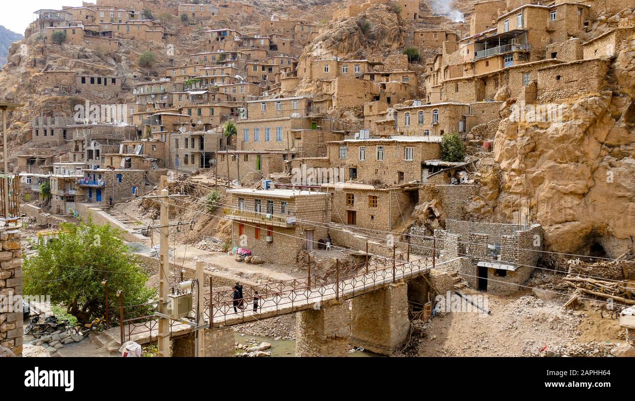 Vieux village kurde de Palangan, Iran Banque D'Images