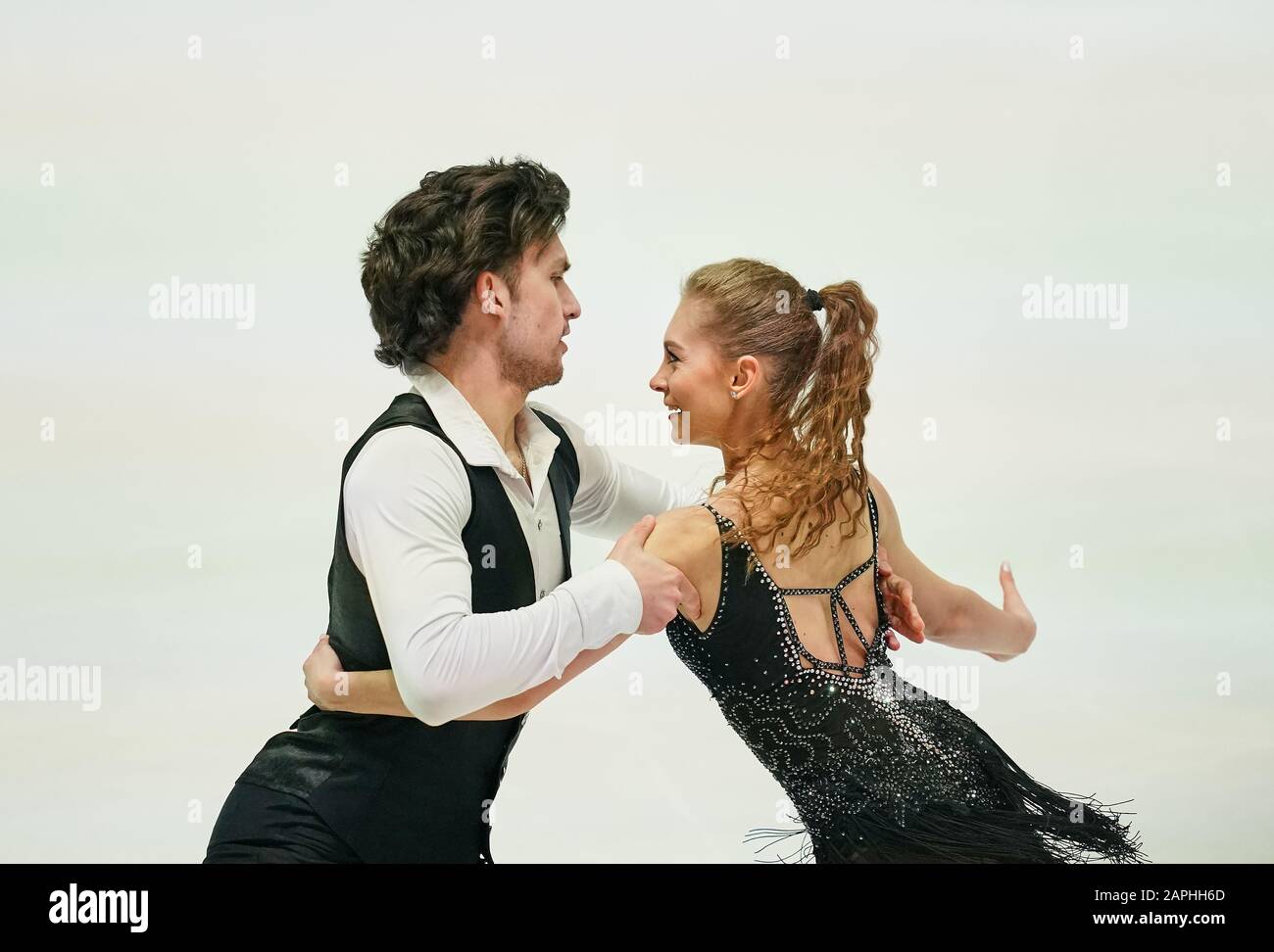 Steiermarkhalle, Graz, Autriche. 23 janvier 2020. Maria Kazakova et Georgy Reviya de Géorgie lors de la danse sur glace aux Championnats européens de patinage artistique de l'UIP à Steiermarkhalle, Graz, Autriche. Crédit: Csm/Alay Live News Banque D'Images