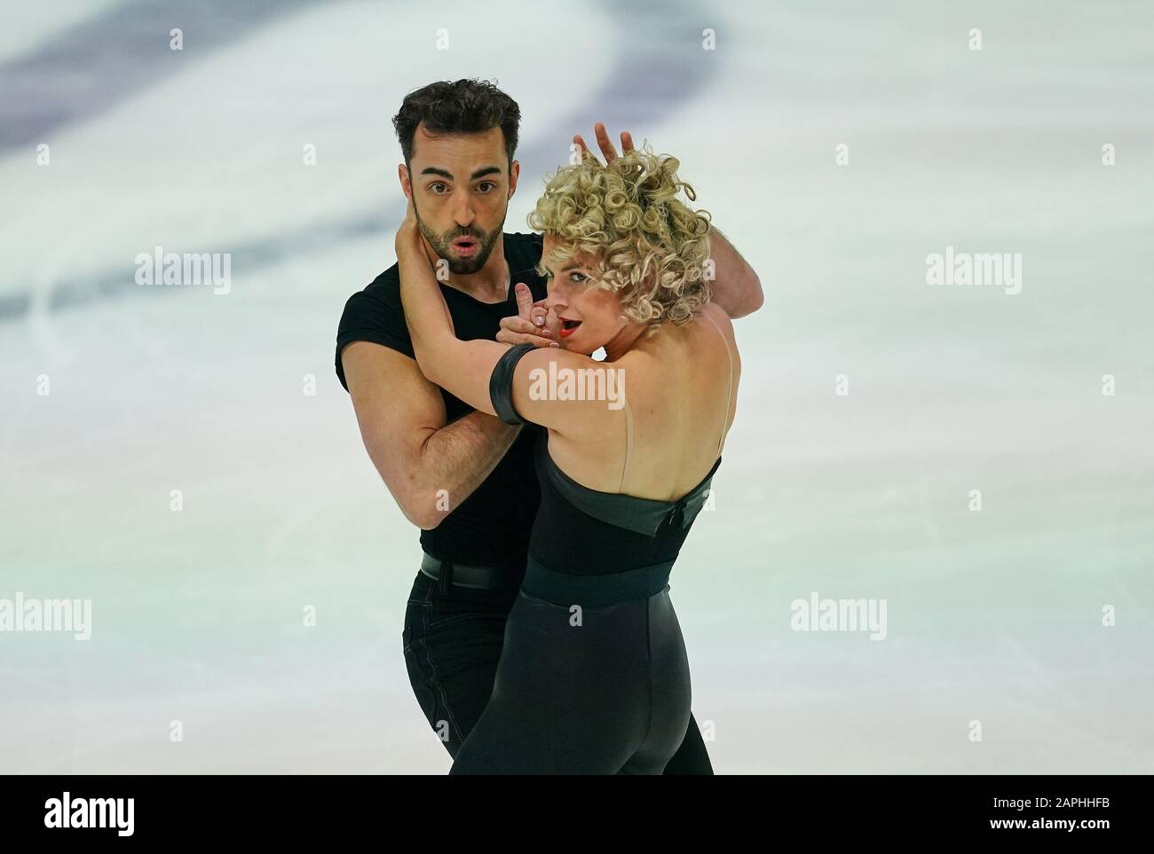 Steiermarkhalle, Graz, Autriche. 23 janvier 2020. Olivia Smart et Adrian Diaz d'Espagne pendant la danse sur glace aux Championnats européens de patinage artistique de l'UIP à Steiermarkhalle, Graz, Autriche. Crédit: Csm/Alay Live News Banque D'Images