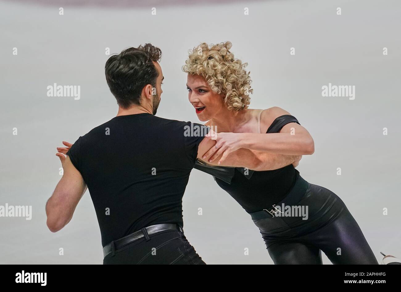 Steiermarkhalle, Graz, Autriche. 23 janvier 2020. Olivia Smart et Adrian Diaz d'Espagne pendant la danse sur glace aux Championnats européens de patinage artistique de l'UIP à Steiermarkhalle, Graz, Autriche. Crédit: Csm/Alay Live News Banque D'Images