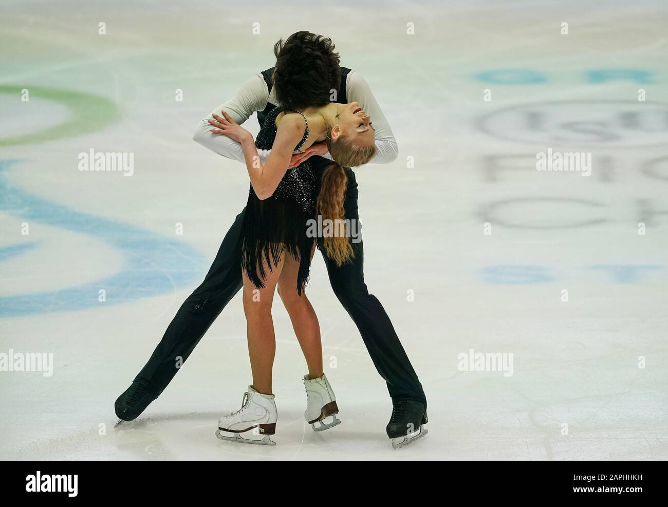 Steiermarkhalle, Graz, Autriche. 23 janvier 2020. Maria Kazakova et Georgy Reviya de Géorgie lors de la danse sur glace aux Championnats européens de patinage artistique de l'UIP à Steiermarkhalle, Graz, Autriche. Crédit: Csm/Alay Live News Banque D'Images
