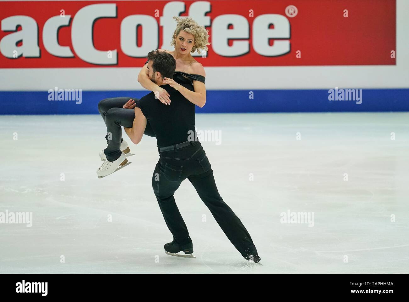 Steiermarkhalle, Graz, Autriche. 23 janvier 2020. Olivia Smart et Adrian Diaz d'Espagne pendant la danse sur glace aux Championnats européens de patinage artistique de l'UIP à Steiermarkhalle, Graz, Autriche. Crédit: Csm/Alay Live News Banque D'Images