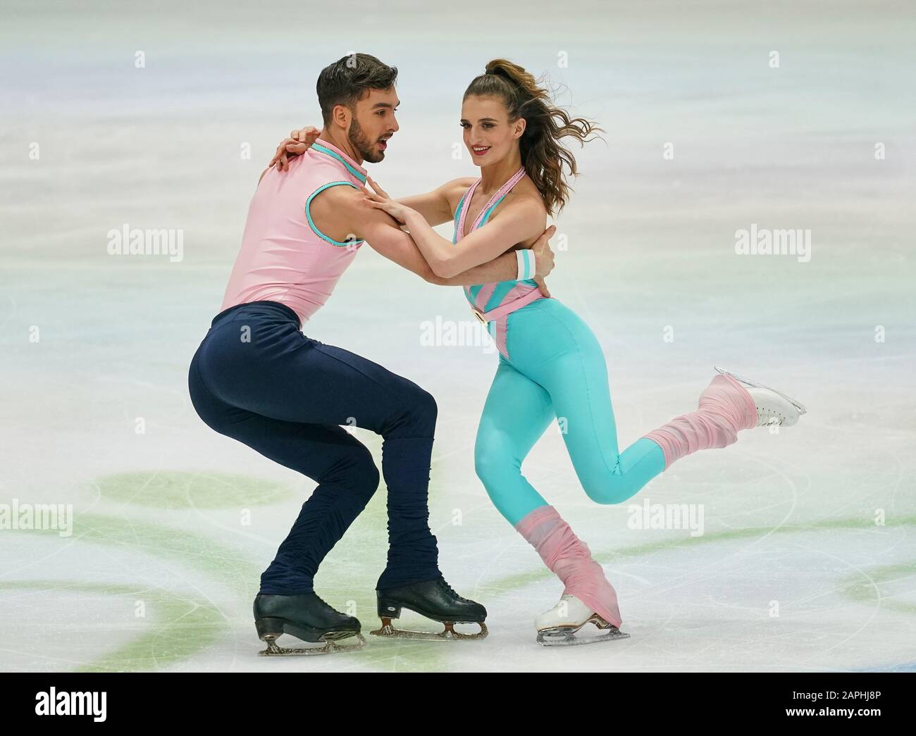 Steiermarkhalle, Graz, Autriche. 23 janvier 2020. Gabriella Papadakis et Guillaume Cizeron de France pendant la danse sur glace aux Championnats européens de patinage artistique de l'UIP à Steiermarkhalle, Graz, Autriche. Crédit: Csm/Alay Live News Banque D'Images