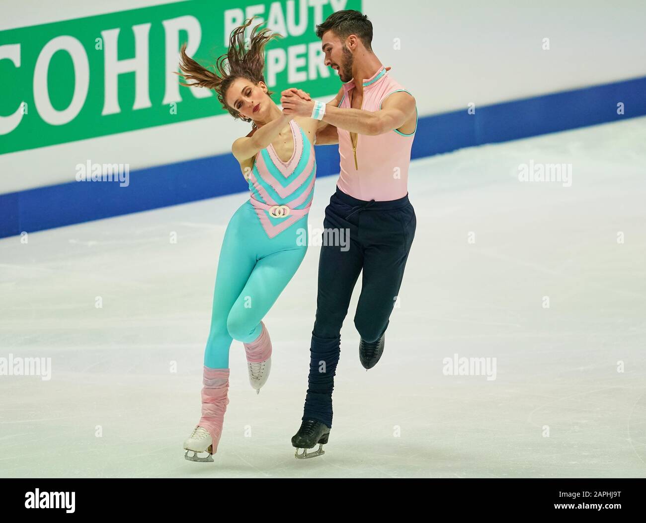 Steiermarkhalle, Graz, Autriche. 23 janvier 2020. Gabriella Papadakis et Guillaume Cizeron de France pendant la danse sur glace aux Championnats européens de patinage artistique de l'UIP à Steiermarkhalle, Graz, Autriche. Crédit: Csm/Alay Live News Banque D'Images