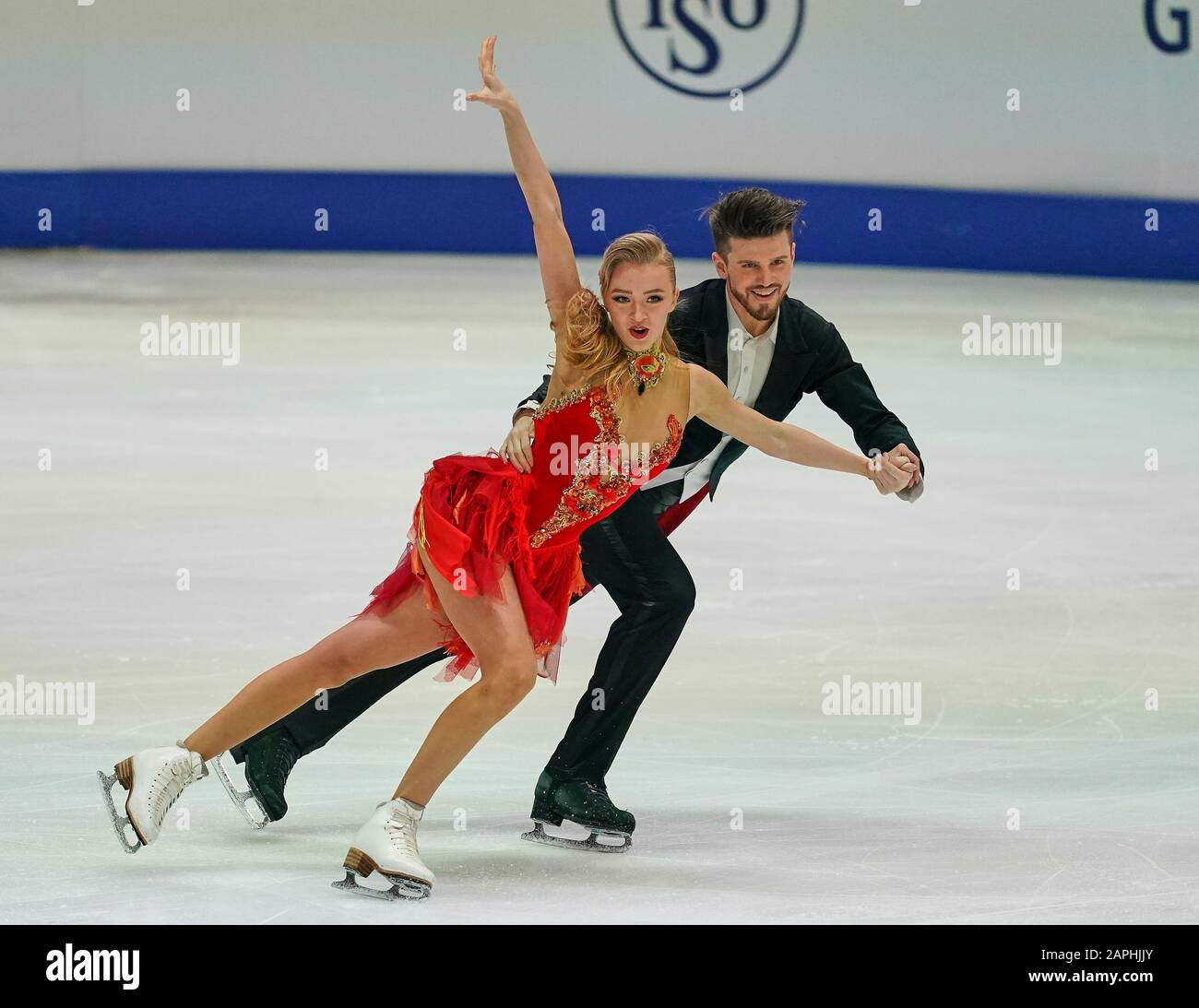 Steiermarkhalle, Graz, Autriche. 23 janvier 2020. Alexandra Stepanova et Ivan Bukin de Russie lors de la danse sur glace aux Championnats européens de patinage artistique de l'UIP à Steiermarkhalle, Graz, Autriche. Crédit: Csm/Alay Live News Banque D'Images