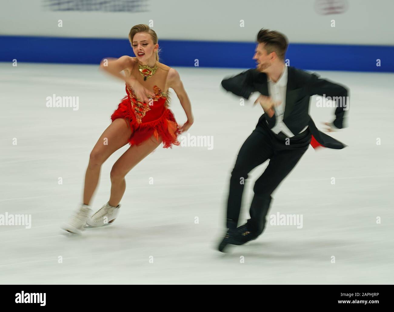 Steiermarkhalle, Graz, Autriche. 23 janvier 2020. Alexandra Stepanova et Ivan Bukin de Russie lors de la danse sur glace aux Championnats européens de patinage artistique de l'UIP à Steiermarkhalle, Graz, Autriche. Crédit: Csm/Alay Live News Banque D'Images