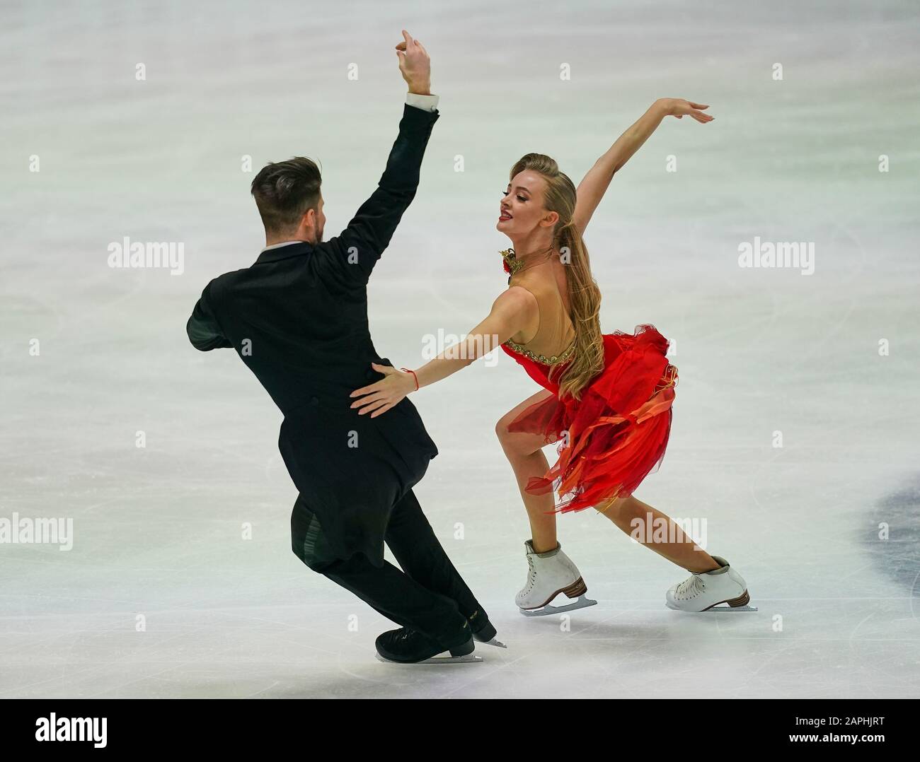Steiermarkhalle, Graz, Autriche. 23 janvier 2020. Alexandra Stepanova et Ivan Bukin de Russie lors de la danse sur glace aux Championnats européens de patinage artistique de l'UIP à Steiermarkhalle, Graz, Autriche. Crédit: Csm/Alay Live News Banque D'Images