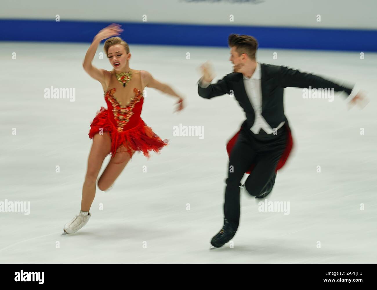 Steiermarkhalle, Graz, Autriche. 23 janvier 2020. Alexandra Stepanova et Ivan Bukin de Russie lors de la danse sur glace aux Championnats européens de patinage artistique de l'UIP à Steiermarkhalle, Graz, Autriche. Crédit: Csm/Alay Live News Banque D'Images