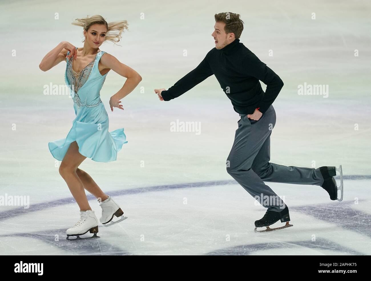 Steiermarkhalle, Graz, Autriche. 23 janvier 2020. Victoria Sinitsina et Nikita Katsalapov de Russie pendant la danse sur glace aux Championnats européens de patinage artistique de l'UIP à Steiermarkhalle, Graz, Autriche. Crédit: Csm/Alay Live News Banque D'Images