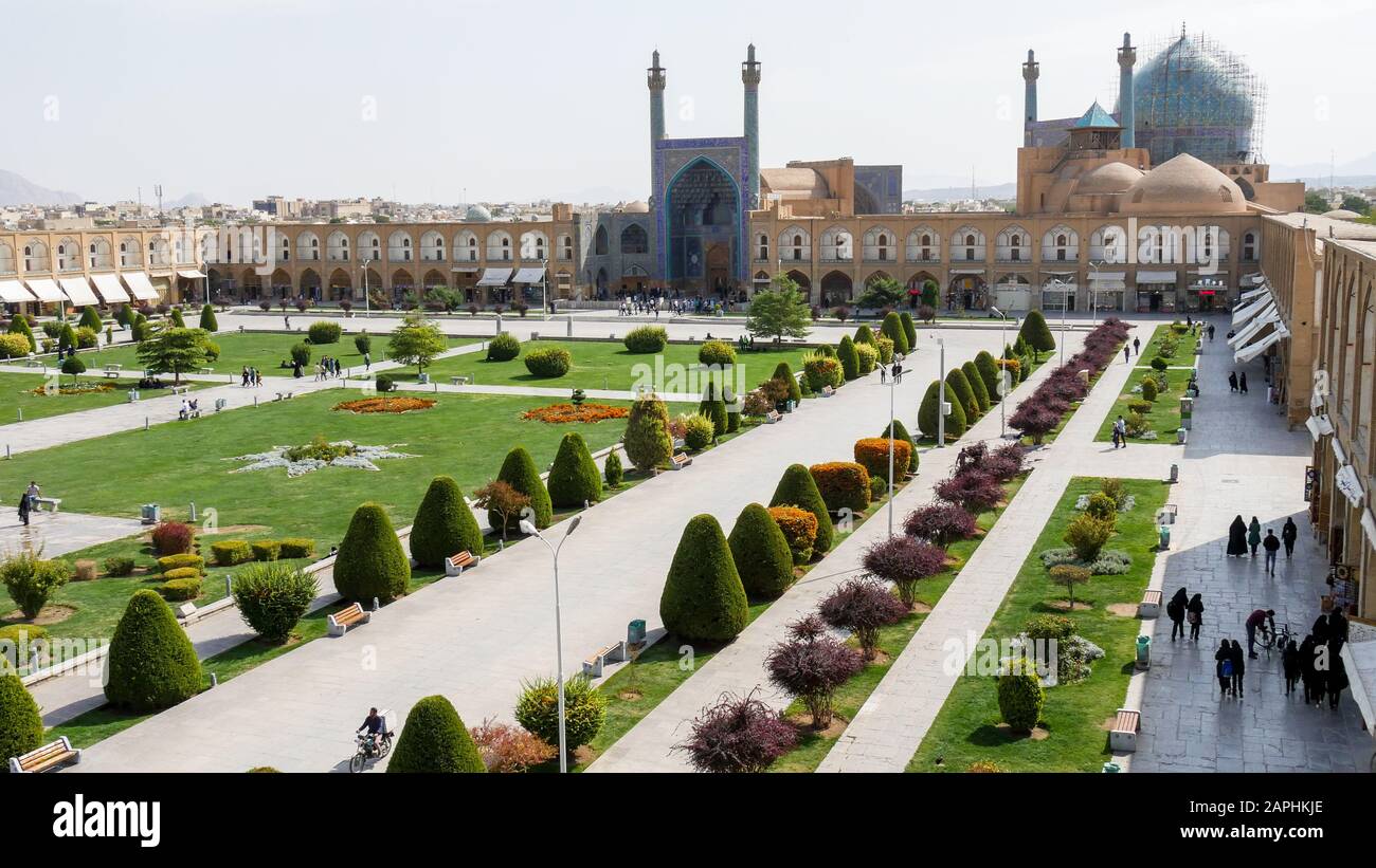 Imam Square Esfahan, C'est la plus grande place d'Iran et l'une des plus grandes au monde. Banque D'Images