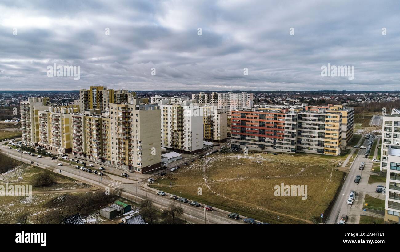 District de Perkunkiemis du point de vue de l'drone Banque D'Images