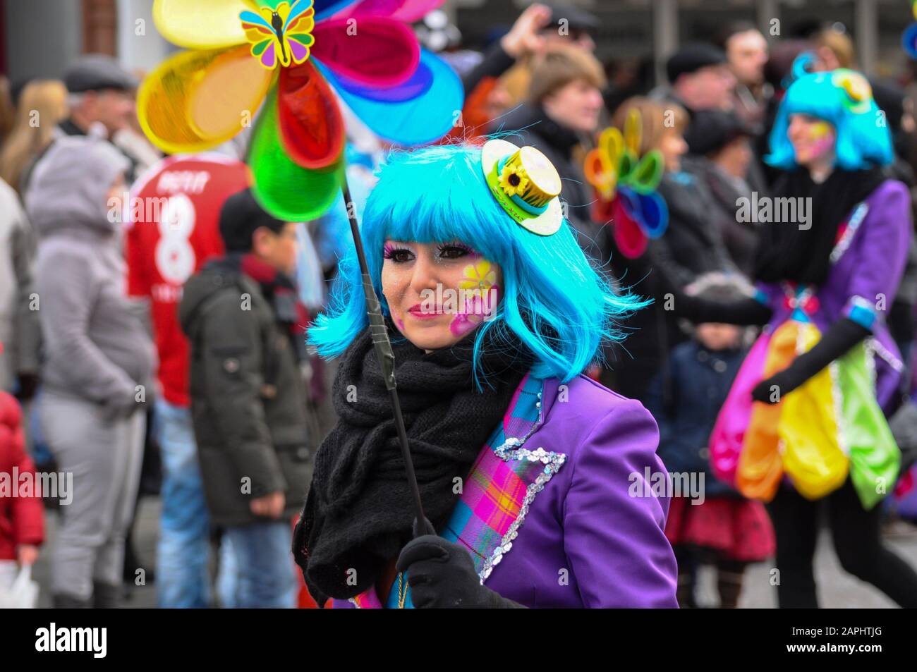 Neuwied, Allemagne 11 Février 2013. Le carnaval allemand annuel, Rosenmontag (anglais: Rose lundi) a lieu le lundi Shrove avant le mercredi des cendres, Banque D'Images