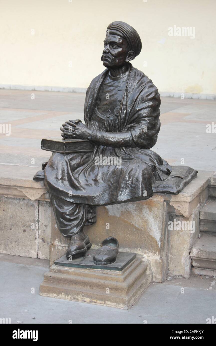 Sculpture Du Kavi Dalpapram poète réformiste qui a fait la promotion de la langue gujarati Banque D'Images