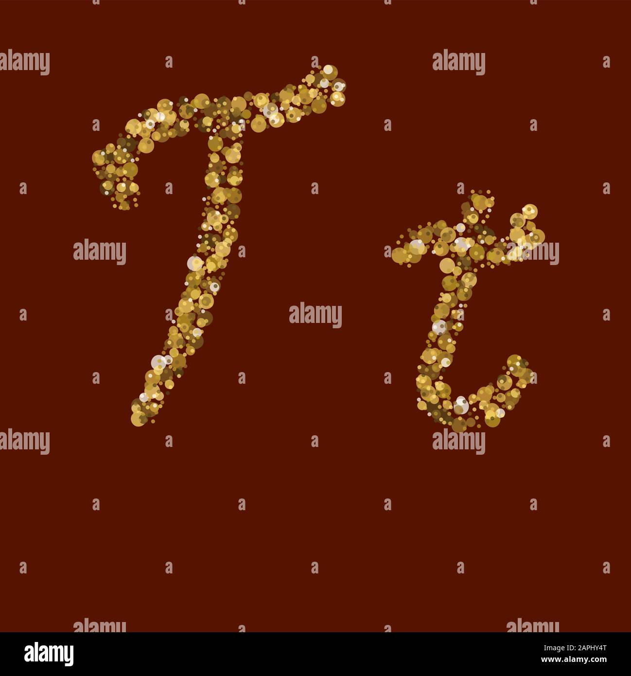 Nouvel alphabet latin. Texture or liquide. Lettre pailletée dorée UU. Manuscrit, moderne. Vecteur ABC. Calligraphie latine. Illustration de Vecteur