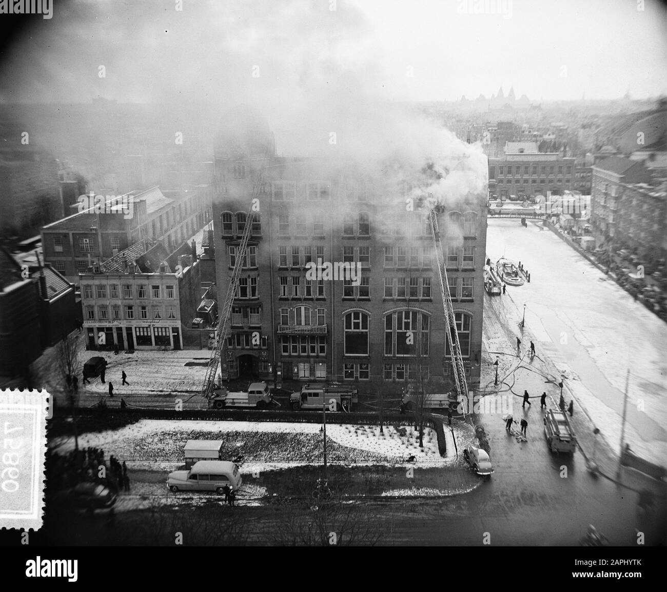 Brand Diamantbeurs Amsterdam Date : 12 Février 1956 Lieu : Amsterdam, Noord-Holland Mots Clés : Burnen Banque D'Images