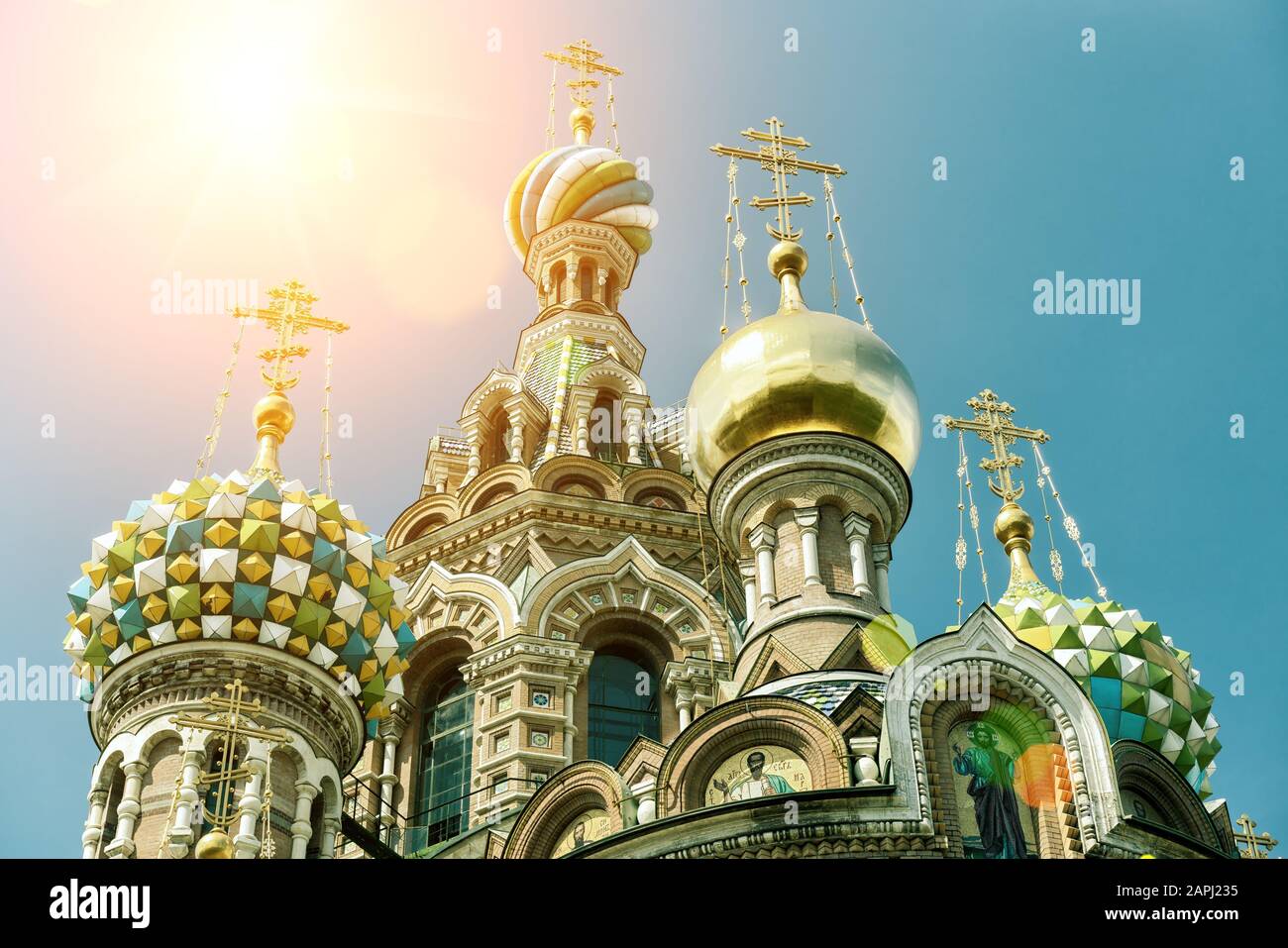 Église du Sauveur sur le sang Renversé (cathédrale de la Résurrection du Christ) à Saint-Pétersbourg, Russie Banque D'Images