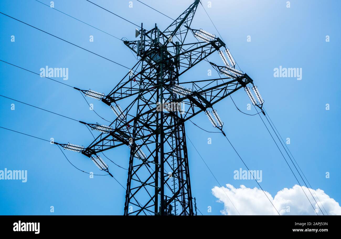 Mât tempête électrique Banque D'Images