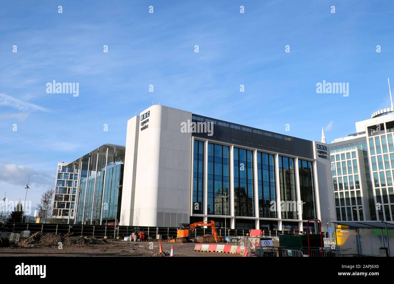 BBC Wales Cymru nouvelle architecture de bâtiment dans le centre-ville de Central Square Cardiff Wales UK KATHY DEWITT Banque D'Images