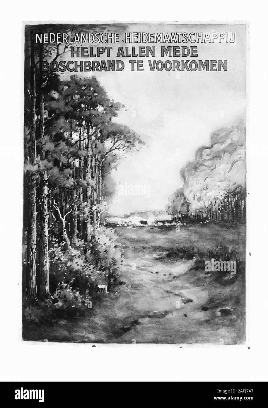 Feux de forêt et dégâts causés par des tempêtes, plaques d'avertissement Date: Non daté mots clés: Feux de forêt et dommages causés par des tempêtes, plaques d'avertissement Banque D'Images