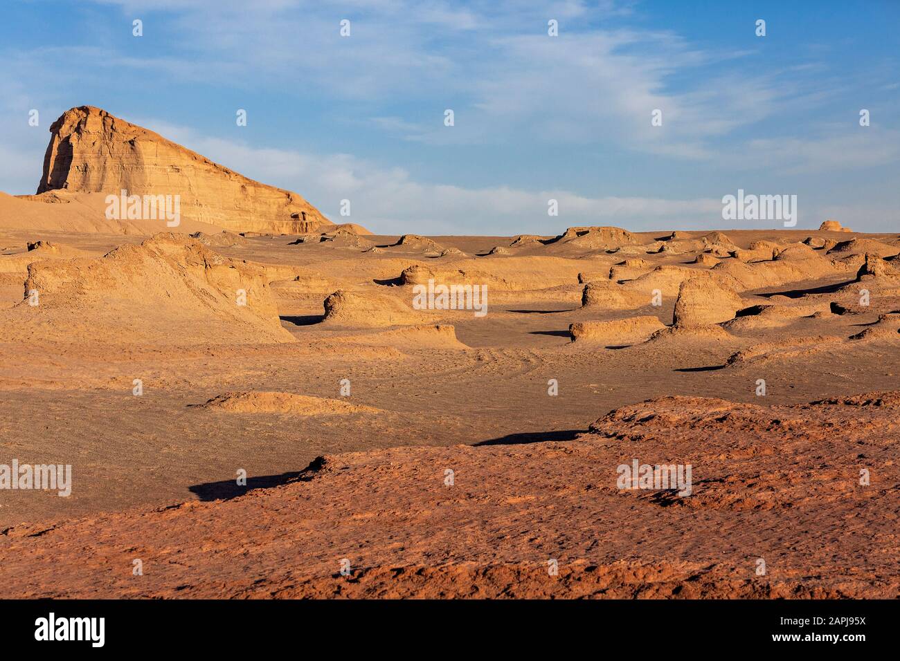 LUT désert en Iran avec des formations connues sous le nom de Kaluts Banque D'Images