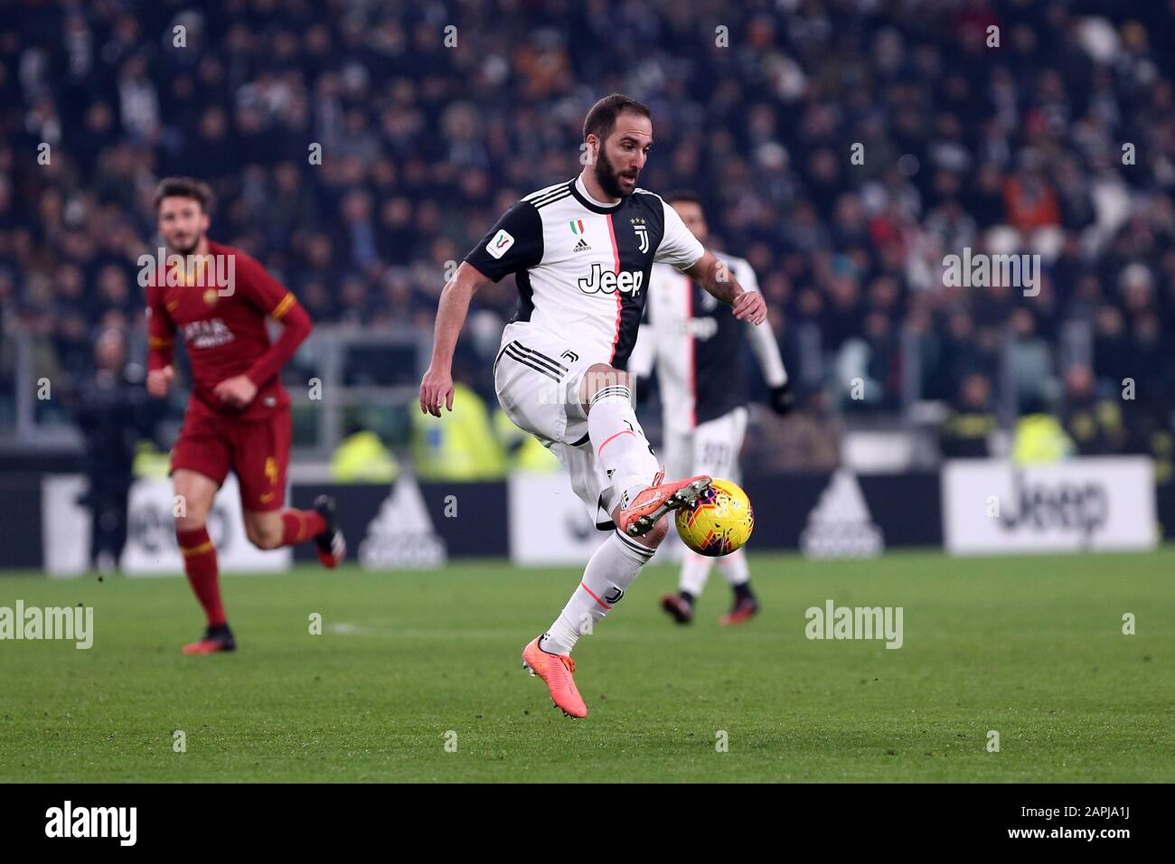 Turin, Italie. 22 janvier 2020. Coppa Italia. Juventus Fc Contre As Roma. Gonzalo Higuain de Juventus FC. Banque D'Images