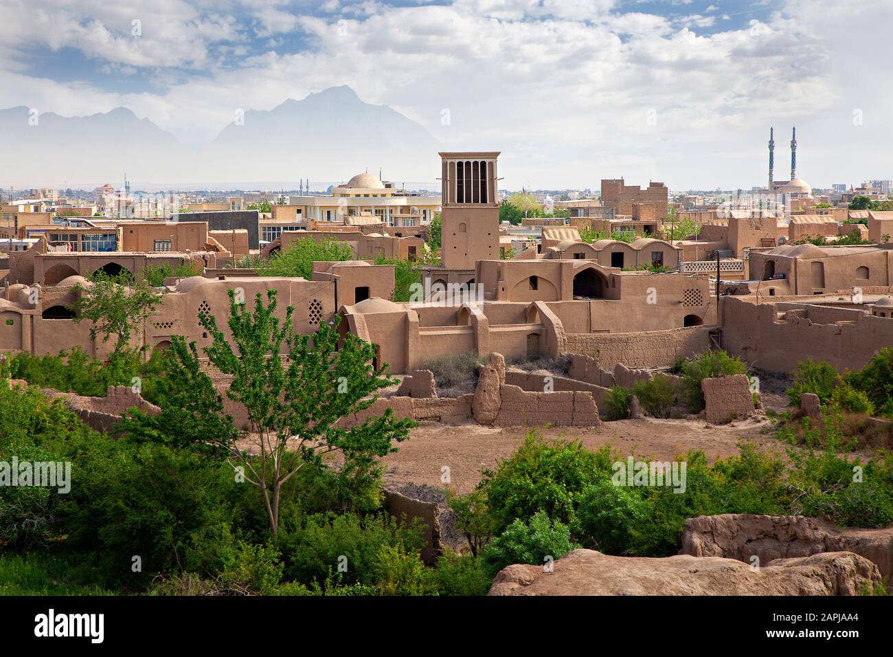Vue sur la ville de Meybod en Iran Banque D'Images