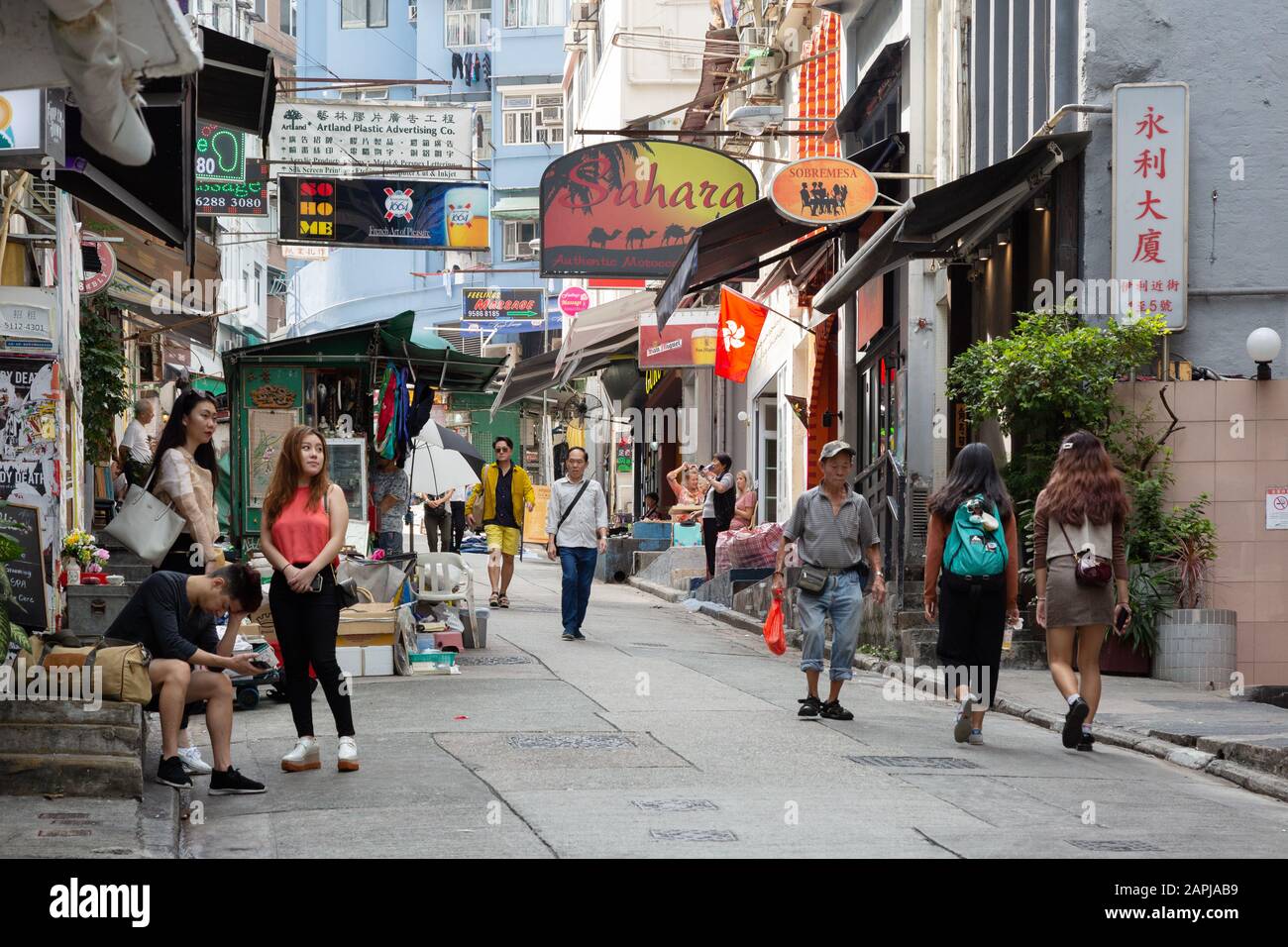 Soho Hong Kong - scène de rue à Soho, quartier central, Hong kong Island Hong Kong Asie Banque D'Images