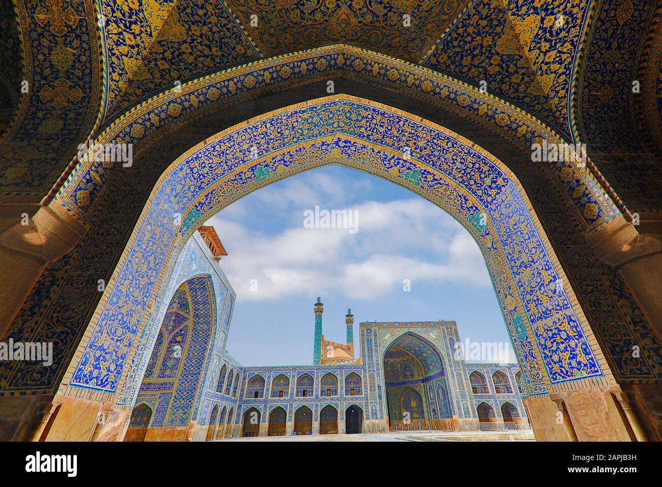 Mosquée Shah connue aussi sous le nom de Mosquée Imam à Isfahan, Iran Banque D'Images