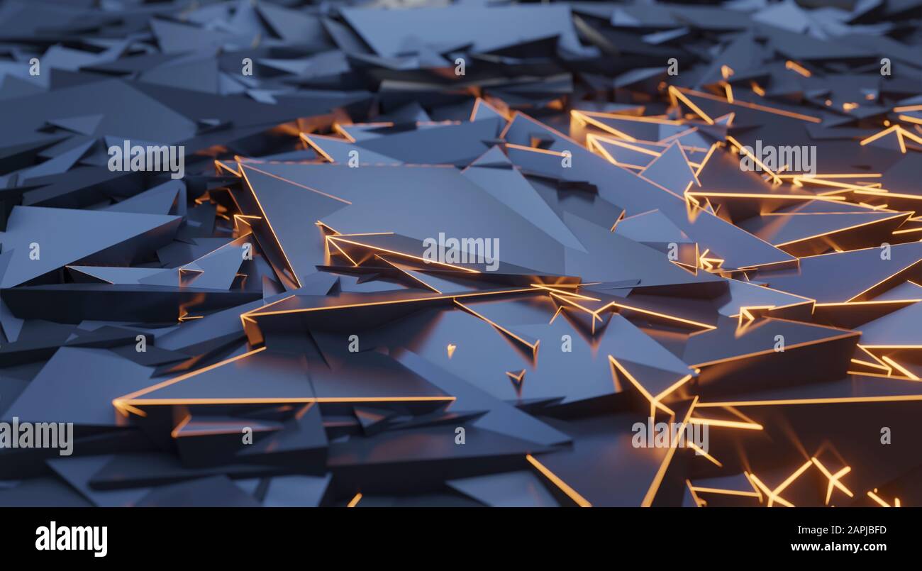 Répétez la lumière du cadre en mosaïque du triangle géométrique, le motif d'abstraction de rendu 3D Visualization, la texture d'arrière-plan agréable pour la publicité ou la bannière. Banque D'Images