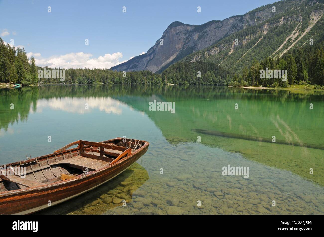 Lago Di Tovel (Lac Tovel), Val Di Sole, Dolomites Italiens Banque D'Images