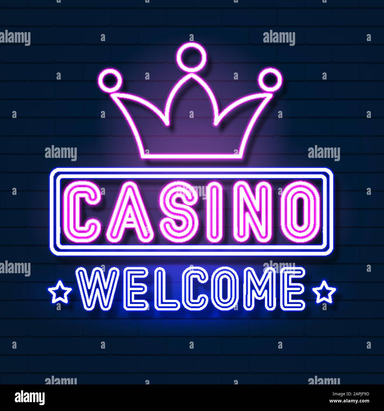 Casino Neon Sign, Bright Sign, Light Banner. Logo Du Casino Emblem Illustration de Vecteur