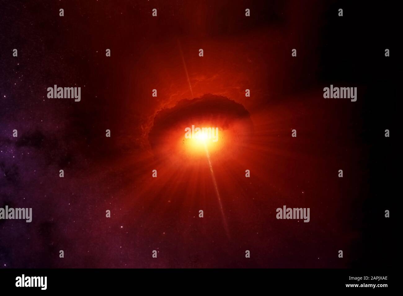 La naissance d'une nouvelle étoile. Des éléments de cette image ont été fournis par la NASA. Banque D'Images